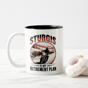 Sturgis SD Motorrad-Biker-Rentnerplan Zweifarbige Tasse