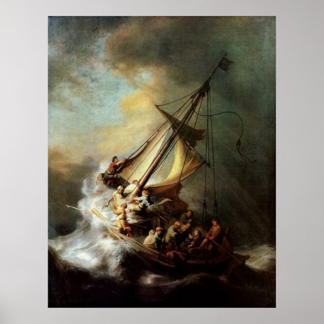 Sturm am Meer von Galiläa Poster (Vorne)