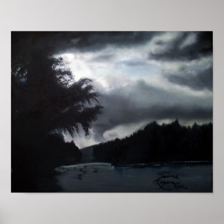 "Sturm am See" 16x20 Leinwand drucken Poster