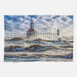 Sturm am St Joseph Lighthouse Geschirrtuch