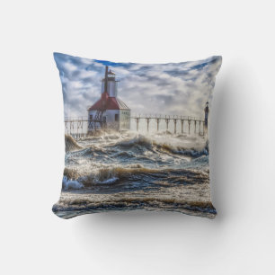 Sturm am St Joseph Lighthouse Kissen