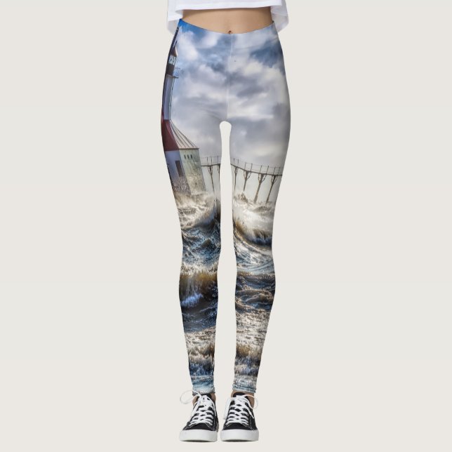 Sturm am St Joseph Lighthouse Leggings (Vorderseite)