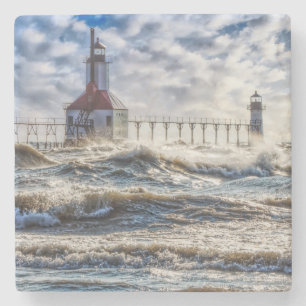 Sturm am St Joseph Lighthouse Steinuntersetzer