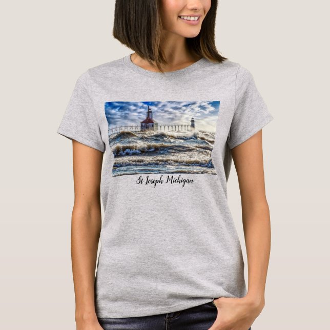 Sturm am St Joseph Lighthouse T - Shirt (Vorderseite)