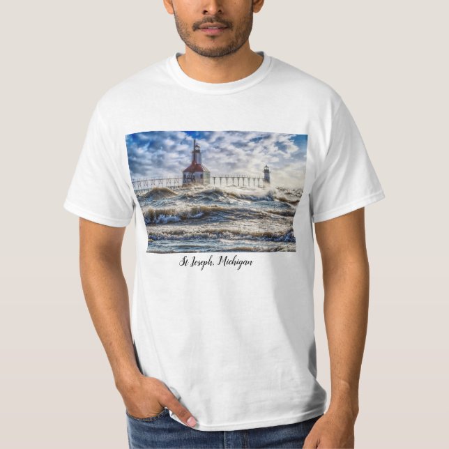Sturm am St Joseph Lighthouse T-Shirt (Vorderseite)