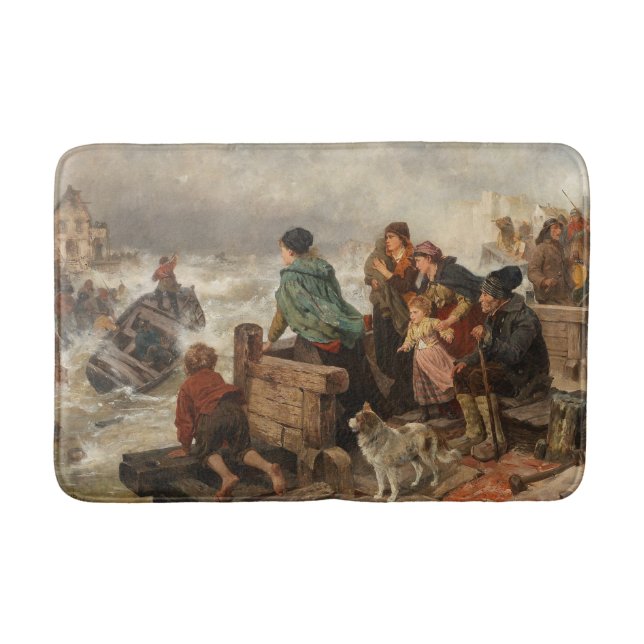 Sturm an der Küste (von Rudolf Jordan) Badematte (Vorderseite)