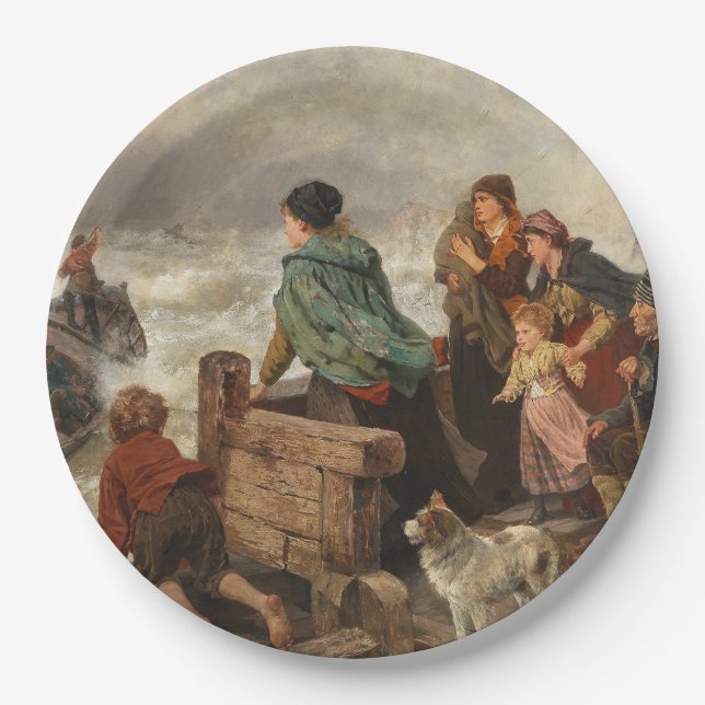 Sturm an der Küste (von Rudolf Jordan) Pappteller (Vorderseite)