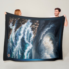 Sturm an der Mittelmeerküste Kunst von Xendor7 Fleecedecke
