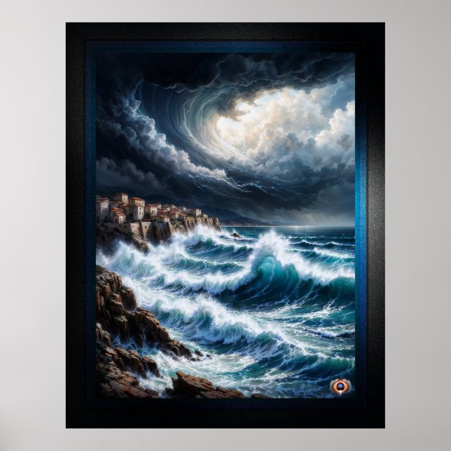Sturm an der Mittelmeerküste Kunst von Xendor7 Poster (Vorne)