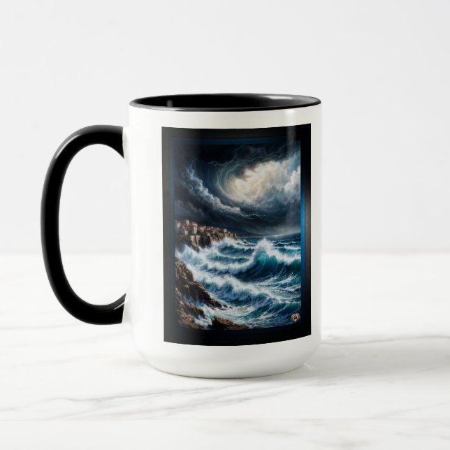 Sturm an der Mittelmeerküste Kunst von Xendor7 Tasse (Links)