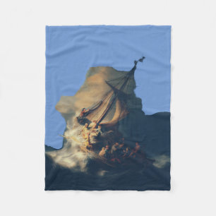 Sturm auf dem See Genezareth von Rembrandt Kunst Fleecedecke