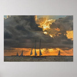 Sturm bei Sonnenuntergang in Key West, Florida Poster