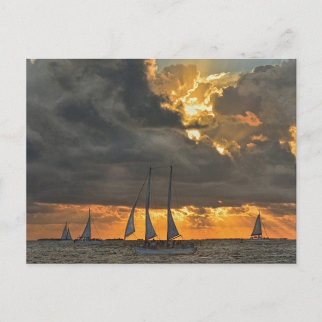 Sturm bei Sonnenuntergang in Key West, Florida Postkarte (Vorderseite)