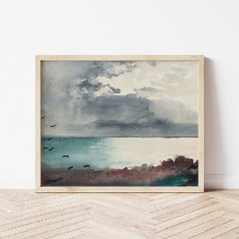 Sturm brechen, Küste Maine | Winslow Homer Poster