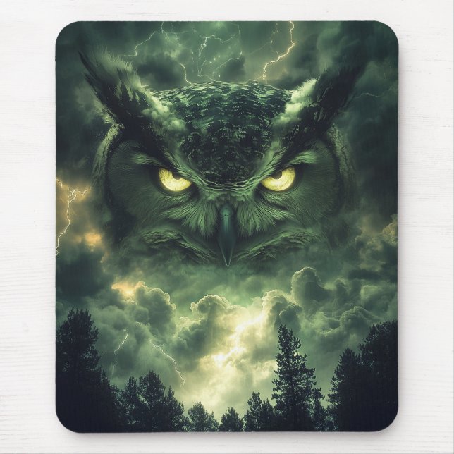 Sturm-Eulen-Wächter Mousepad (Vorne)