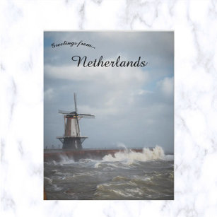Sturm in Vlissingen Niederlande Postkarte