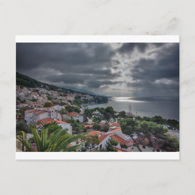 Sturm über Brela, Kroatien Postkarte (Vorderseite)