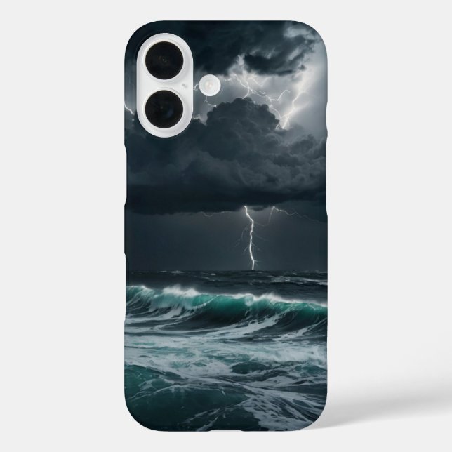 Sturm über dem Meer iPhone 16 Hülle (Rückseite)