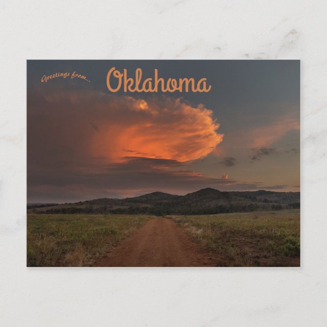Sturm über den Bergen Oklahoma Postkarte (Vorderseite)