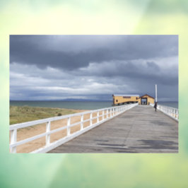 Sturm über Queenscliff Pier Fensteraufkleber