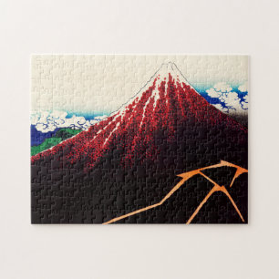 Sturm unter dem Gipfel von Katsushika Hokusai