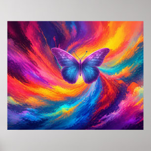 Sturm vor dem Schmetterling Regenbogen Der Farben  Poster