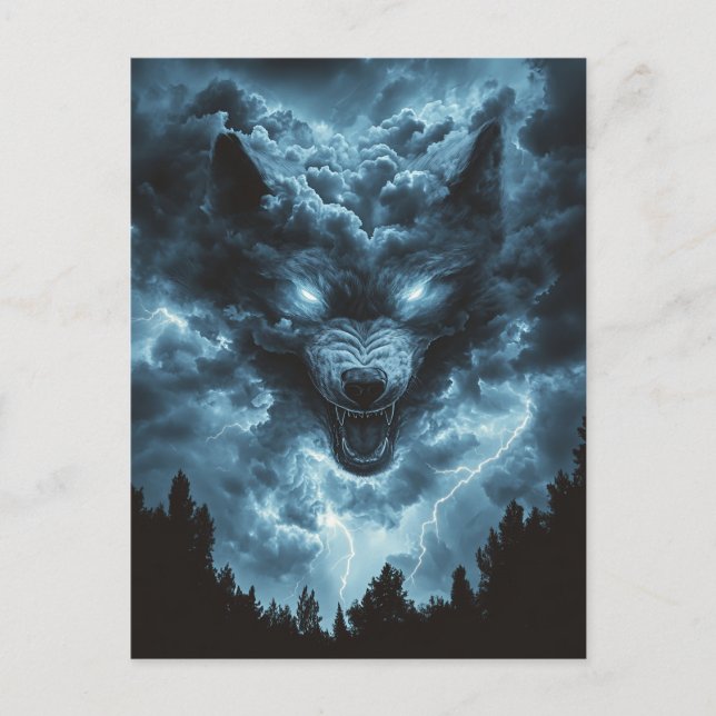 Sturm Wolf Geist Postkarte (Vorderseite)
