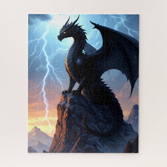 Sturmbeobachtungsdrache auf Berggipfel (Vertikal)