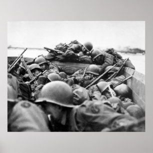 Sturmboot im Zweiten Weltkrieg über den Rhein Poster