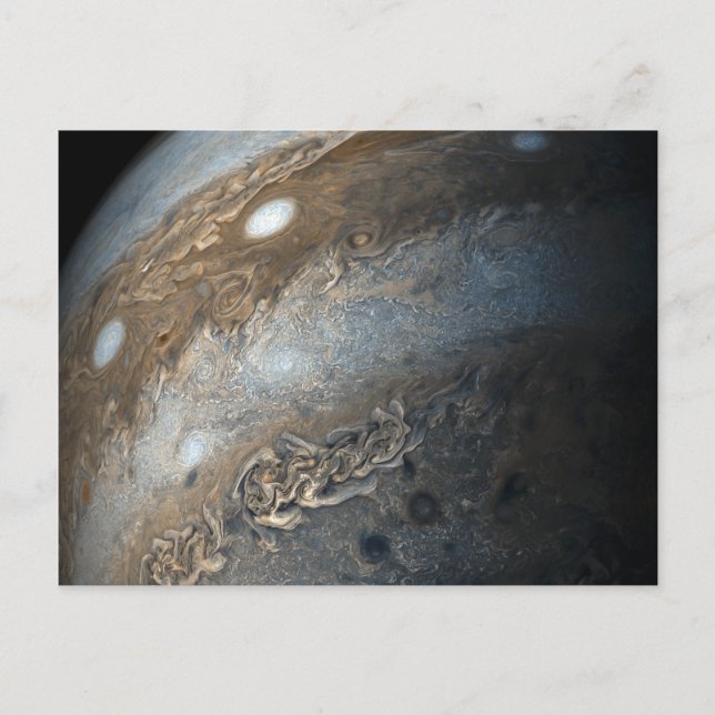 Stürme auf dem Jupiter von Juno Cam (2017) Postkarte (Vorderseite)