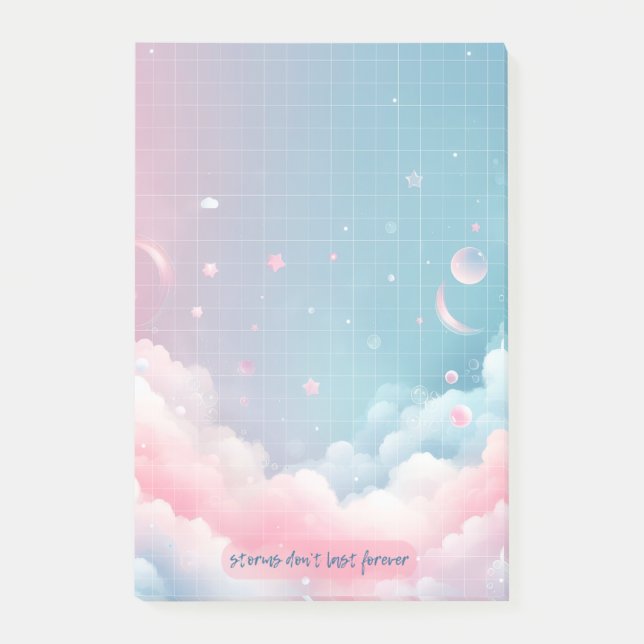 Stürme halten nicht ewig - Pastel Sky Post-it Klebezettel (Vorderseite)