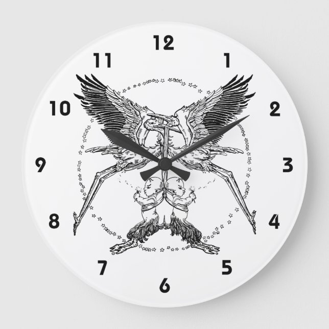 Stürme und Satyrer Große Wanduhr (Vorderseite)