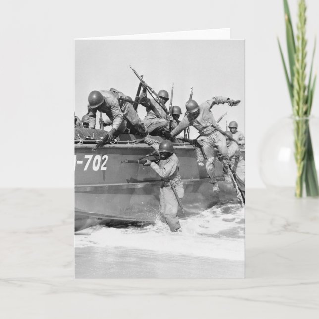 Stürmen des Strandes in den 40er Jahren Karte (Vorderseite)