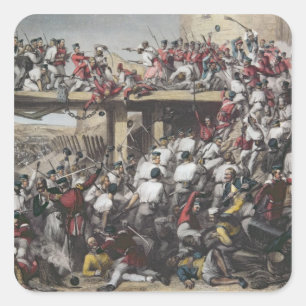 Stürmen von Delhi Quadratischer Aufkleber