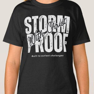 Sturmfest mit Christus Dank Glaube Gott Schwarz T-Shirt