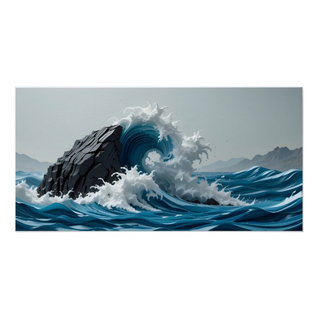 Sturmflut in Papier Poster (Vorderseite)