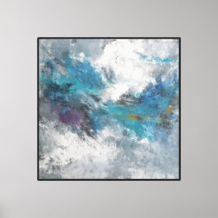 Stürmische blaue Flüstern – Abstrakte Wandkunst Leinwanddruck
