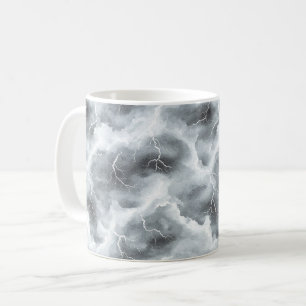 Stürmische graue Himmel Blitz Kaffeetasse