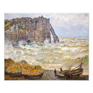 Stürmische See in Étretat Monet Fotodruck