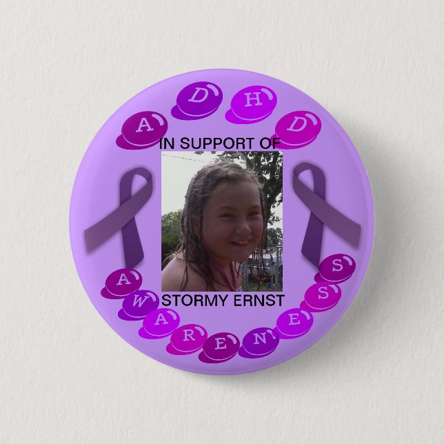 Stürmischer ADHD Bewusstseinsknopf (kundengerecht) Button (Vorderseite)