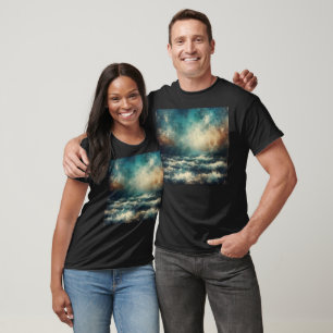Stürmischer blauer Ozean altes Foto T-Shirt