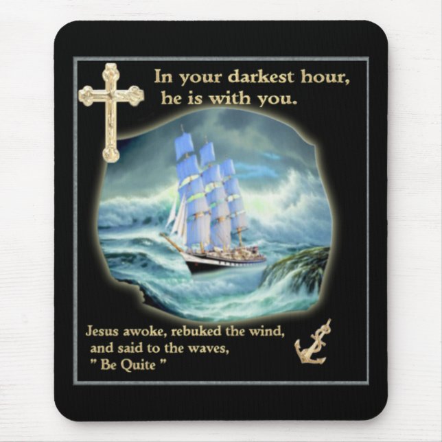 stürmischer Jesus Mousepad (Vorne)