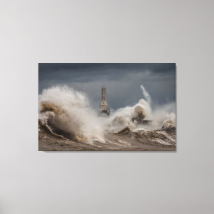 Stürmischer Leuchtturm-Leinwand-Druck Leinwanddruck
