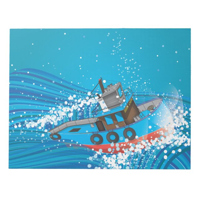 Stürmisches Fischerboot Notizblock (Vorderseite)