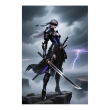 Sturmkante - geblendetes Cyber-Krieger-Poster
