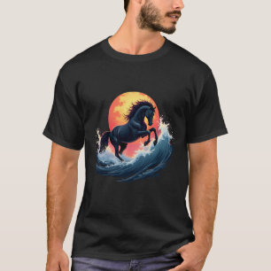 Sturmpferd bei Sonnenuntergang - Abstrakte Kunst T-Shirt