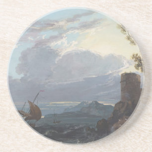 Sturmsee mit Burgruine und Figuren (c.1725-18 Getränkeuntersetzer