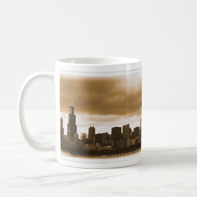 Sturmwolken Ansammlung über Chicago Tasse (Links)