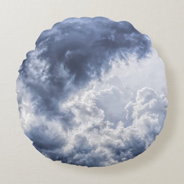 Sturmwolken-Kissen Rundes Kissen (Vorderseite)