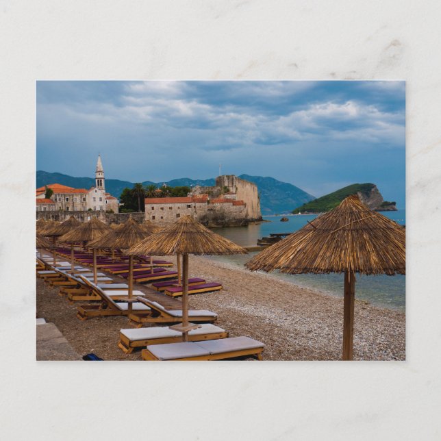 Sturmwolken über Budva Postkarte (Vorderseite)